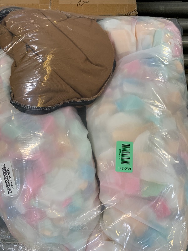 Photo 1 of Bedsure Donut Small Dog Bed - Dog Beds for Small Dogs with Corduroy Fleece & Anti Slip Bottom, Round Faux Fur Pet Beds with Washable Removable Cover, Camel Brown, 23x23x7 inches