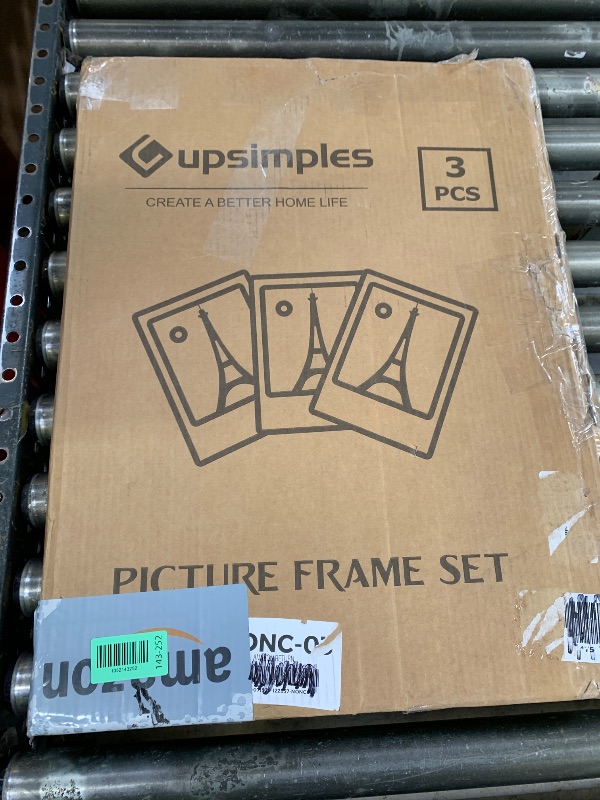 Photo 1 of upsimples 18x24 Picture Frame Black 3 Pack, Scratch-Proof Poster Frames 18 x 24 for Photo Gallery - Slide-In Strips, Horizontal or Vertical Wall Mounting