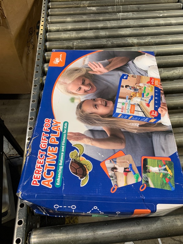 Photo 1 of 16 Pcs Balance Beam and Stepping Stones for Kids - 4 Turtle Shape Stepping Stones and 12 Connectable Beams with Sound Feature,Color Spinner, Riddle Cards, Fun Balance Training and Obstacle Course