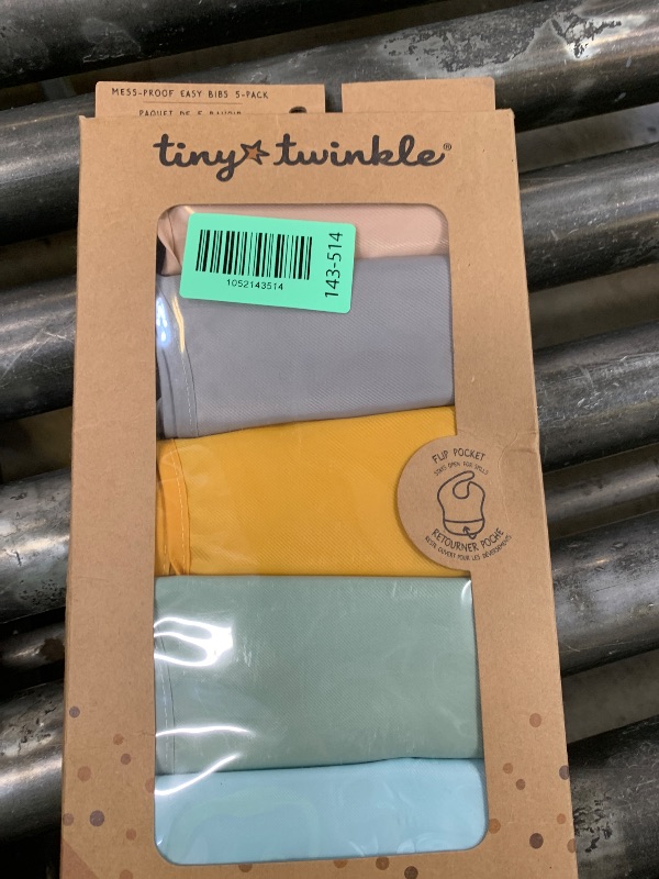 Photo 1 of Tiny Twinkle Mess Proof Baby Bibs for Eating - Waterproof, Wipeable Bibs - Toddler Bibs - Travel Friendly - PFAS, PVC, BPA, Phthalate Free - Baby Food Bibs(5 Pack,Unisex Solids)