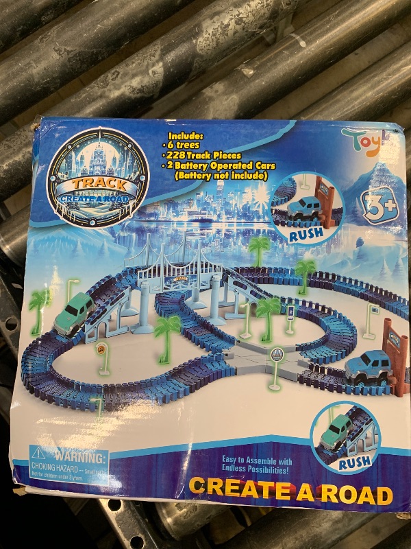 Photo 1 of Track Car Toys, 269 PCS Racing Tracks Toy, Create A Frozen World Race Road, Flexible Tracks Playset & 2 PCS Cool Race Cars, Toddler Toys Birthday Gifts for Age 3 4 5 6 Year Old Boys Girls