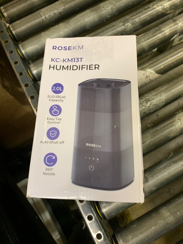 Photo 1 of ROSEKM Humidifiers for Bedroom, 2.0L Cool Mist Humidifier for Home Plant and Baby Nursery, Quiet Ultrasonic Humidifier with 360° Nozzle, Auto Shut-Off, Filterless, Black