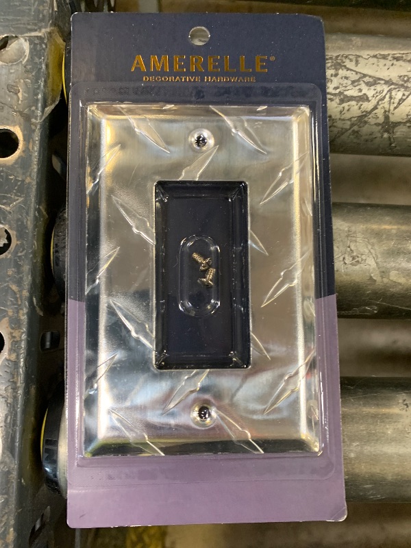 Photo 1 of Amerelle Diamond Plate Single Rocker Stamped Aluminum Wallplate