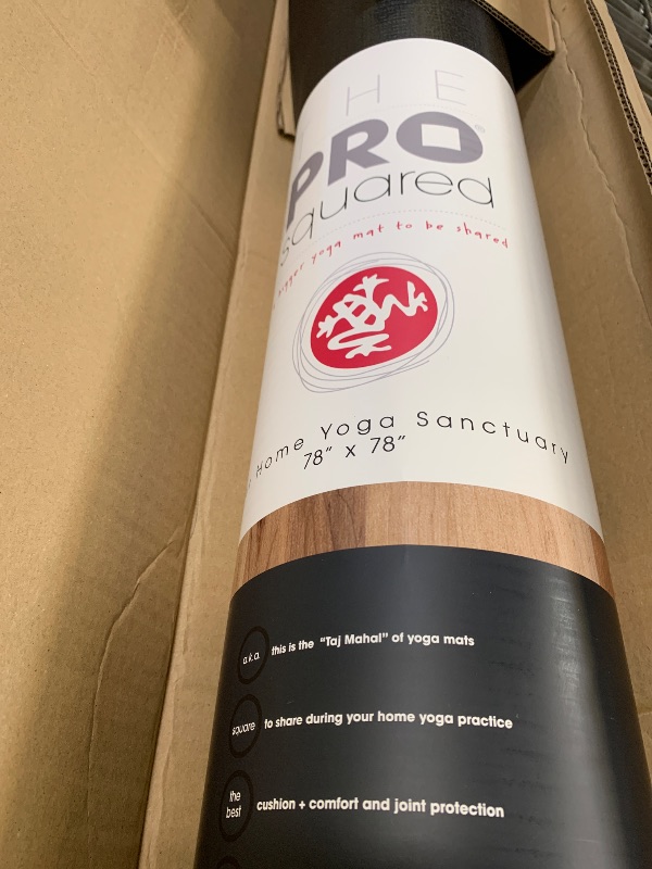 Photo 1 of Manduka PRO Squared Yoga And Pilates Mat - Extra Large Premium 6mm Thick Mat, Eco Friendly, Oeko-Tex Certified and Free Of ALL Chemicals, Ultra Dense Cushioning For Support And Stability In Yoga, Pilates, Gym And Any General Fitness - 78 inches, Black, 78