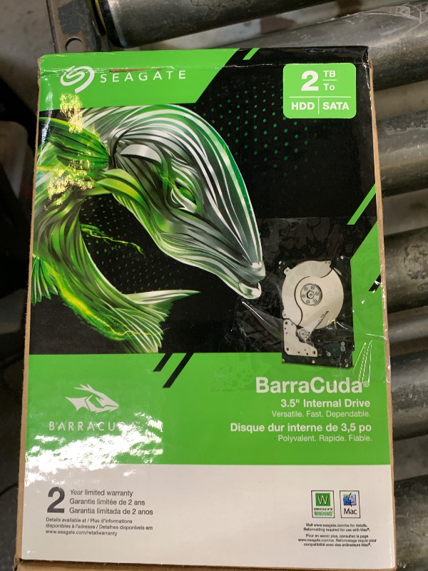 Photo 1 of Seagate BarraCuda 2TB Internal Hard Drive HDD – 3.5 Inch SATA 6Gb/s 7200 RPM 256MB Cache – Frustration Free Packaging (ST2000DM008/ST2000DMZ08)