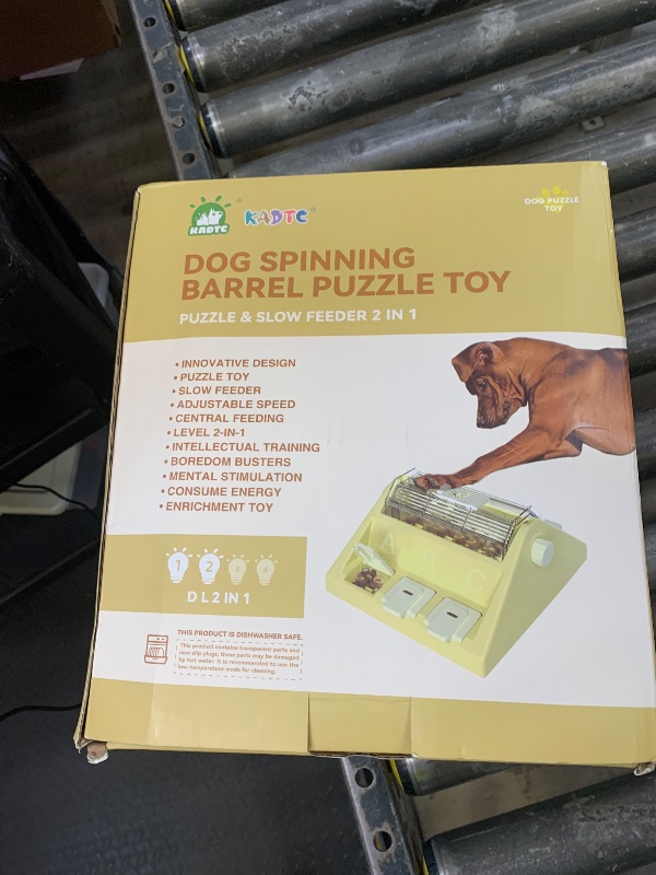 Photo 1 of KADTC Paw-Activated Rolling Puzzle Game Toy Level 2 in 1 Puppy Treat Toys Capacity 14oz Slow Feeder Adjustable Interactive Food Dispenser for Small/Medium Dogs Brain Mental Stimulation Healthy Eating