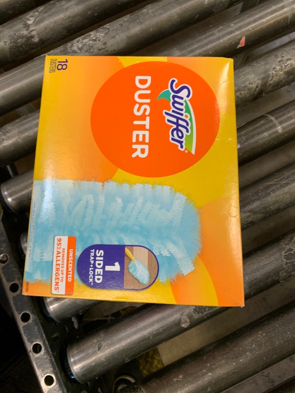 Photo 1 of Swiffer Dusters Refill for Cleaning, Made by SWIFFER, Feather & Microfiber Duster Disposable Alternative, for Dusting Furniture, Blinds, Ceiling Fans, Walls, Helps Remove Allergens, Unscented, 18ct?