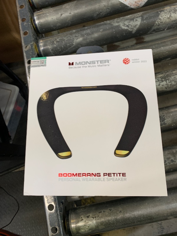 Photo 1 of Monster Boomerang Petite Neckband Bluetooth Speakers, Neck Speaker with 15H Playtime, aptX High Fidelity 3D Stereo Sound, Low Latency, Built-in Mic, IPX5 Waterproof Wearable for Home Outdoor