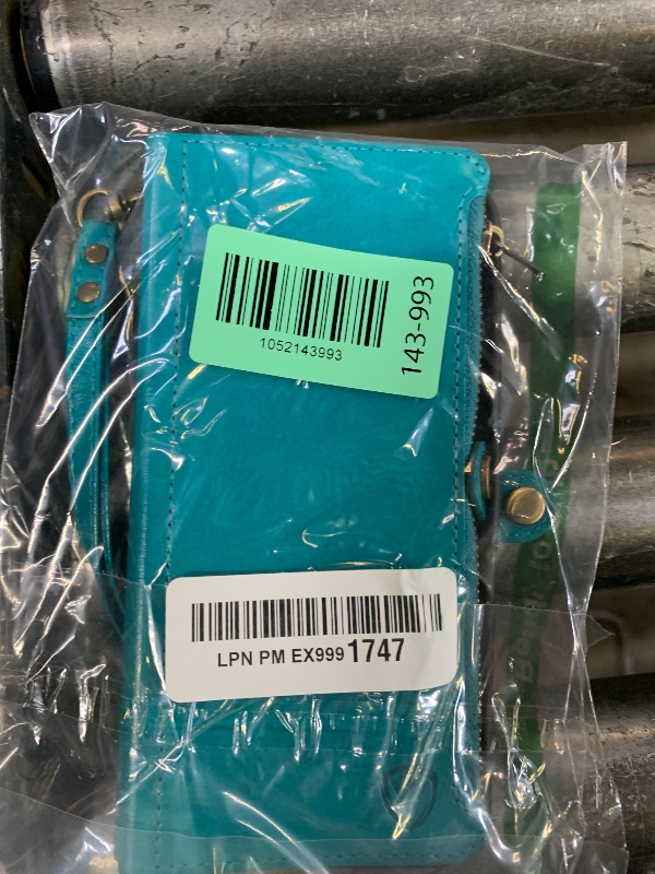 Photo 1 of XcaseBar for iPhone 13 Pro Max 6.7" Wallet case with Zipper Credit Card Holder?RFID Blocking?, Flip Folio Book PU Leather Phone case Shockproof Cover Women Men for Apple 13 Pro Max case Blue Green