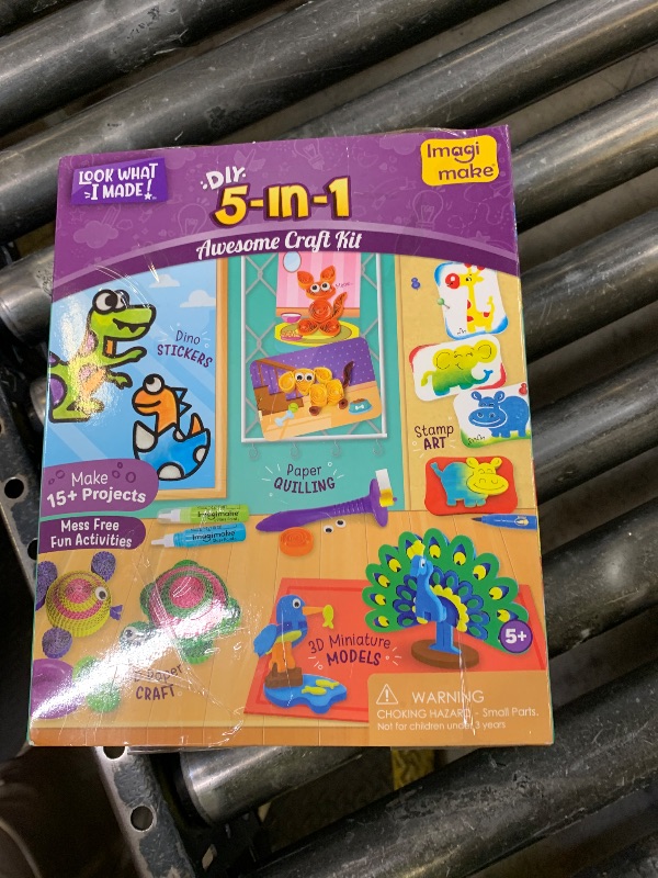 Photo 1 of Imagimake 5 in 1 Awesome Craft Kit | Over 15 Projects - Creative DIY Arts & Crafts, Craft Kit for Kids | Gifts for 5 6 7 8 9 10 11 12 Years Old Girls & Boys | Arts and Crafts for Kids Ages 6-8 & 8-12