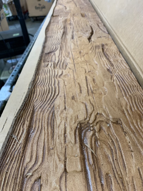 Photo 1 of Ekena Millwork 5 1/2"W x 7 1/2"H x 96"L 3-Sided (U-Beam) Salvaged Timber HeritageTimber Faux Wood Ceiling Beam, Warm Caramel
