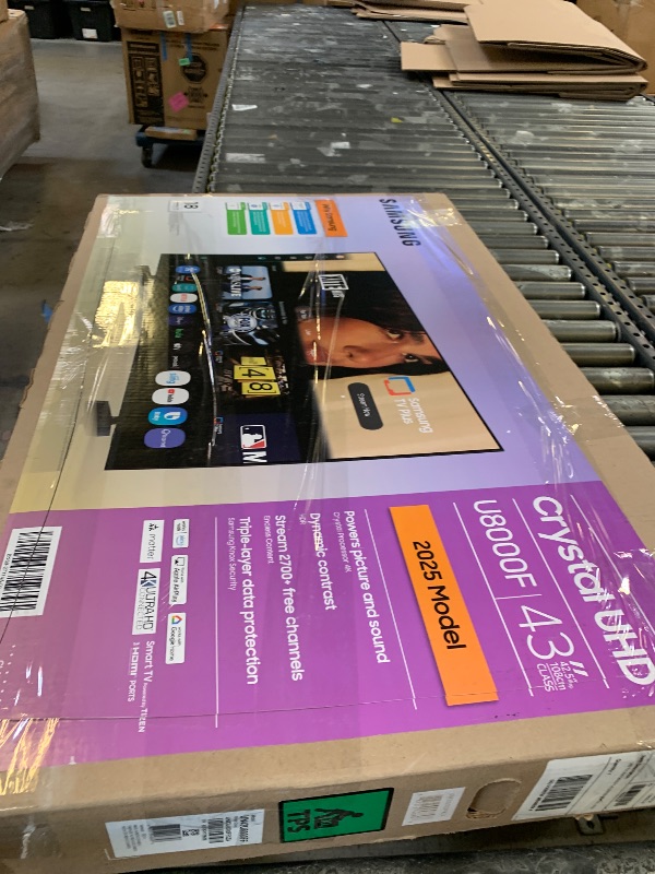 Photo 1 of Samsung 43-Inch Class Crystal UHD U8000F 4K Smart TV (2025 Model) Endless Free Content, Crystal Processor 4K, MetalStream Design, Knox Security, Alexa Built-in