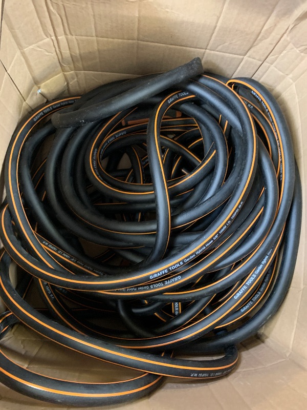 Photo 1 of Giraffe Tools Garden Hose 100ft x 5/8", Water Hose Heavy Duty, Flexible, Lightweight Hybrid Hose with Swivel Handle, Male to Female Fittings, Burst 600 PSI
