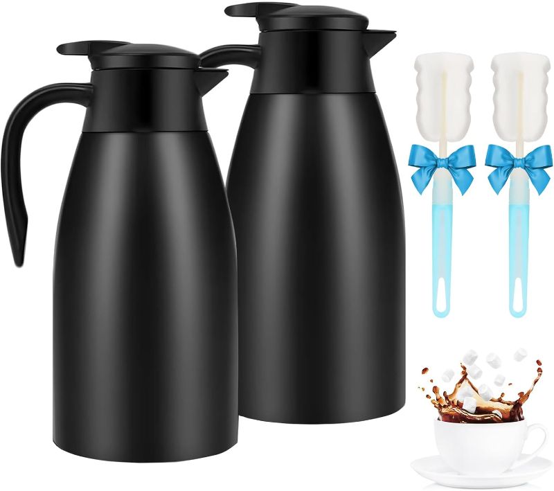 Photo 1 of 2pcs 70oz Coffee Carafe Airpot Insulated Coffee Urn Stainless Steel Vacuum Thermal Pot