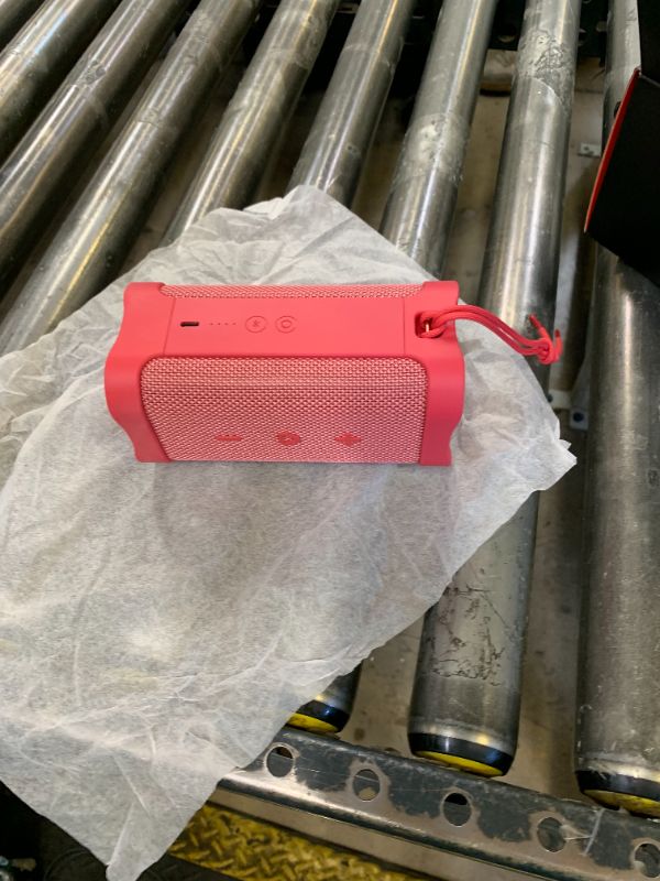 Photo 1 of Skullcandy Wireless Bluetooth Speaker - IPX7 Waterproof Portable Terrain Speaker with Dual Custom Passive Radiators, 14 Hour Battery, Nylon Wrist Wrap, & True Wireless Stereo (Red)