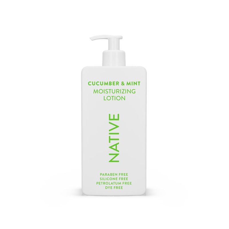 Photo 1 of Native Body Lotion Contains Naturally Derived Plant-Based Moisturizers for Women and Men | Restores Dry Skin, Cucumber & Mint, 16.5 fl 