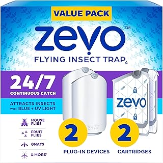Photo 1 of Zevo 2 Flying Insect Traps & 2 Refill Cartridges - Plug in Fly Trap & Indoor Bug Catcher