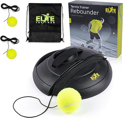 Photo 1 of Tennis Rebound Ball Set | Heavy Duty Power Base, No Filling Required | Three Tennis Balls, Long Elastic Rope, and Drawstring Bag | Premium Solo Training Equipment for Any Skill Level