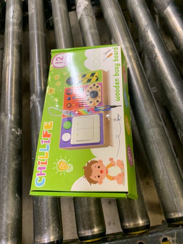 Photo 1 of 
Chillife Busy Board Montessori Toys Wooden Sensory Board with 19 LED Light, Switch, Button Travel Activity Educational Learning Toddler