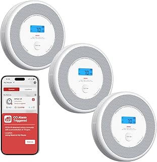 Photo 1 of X-Sense Smart Smoke Detector and Carbon Monoxide Detector with Voice Location, Wi-Fi Smoke Detector Carbon Monoxide Detector Combo with Real-Time App Notifications, XP0A-iR, 3-Pack
