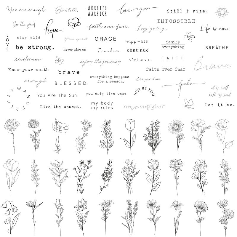 Photo 1 of 
TATUWST Realistic Temporary Tattoos - 60 Sheets Tiny Small