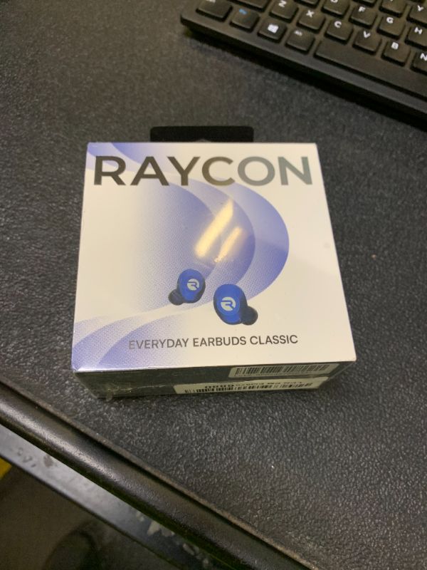 Photo 1 of Raycon Everyday Earbuds Classic Bluetooth Wireless with Microphone - Stereo Sound, Active Noise Canceling, in-Ear Bluetooth Headset True Wireless Earbuds 32 Hours Playtime (Blue)