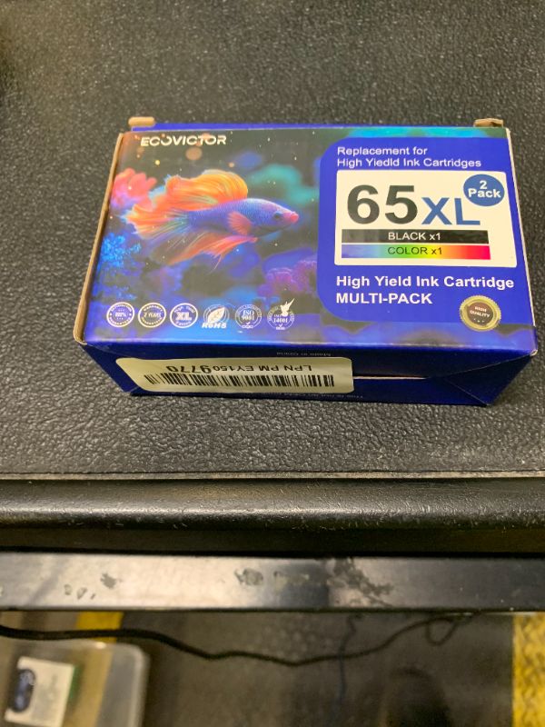 Photo 1 of Eco-Friendly Remanufactured Ink Cartridge Replacement for HP Ink 65 XL 65XL Black and Color Combo Pack