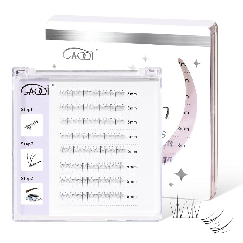 Photo 1 of GAQQI Bottom Lash Clusters Natural Bottom Lashes Clear Band, DIY Lash Extensions Lower Lashes, Soft & Comfortable Thin Band Bottom Eyelashes Wispy Daily Style 5mm+6mm 48pcs(B10)