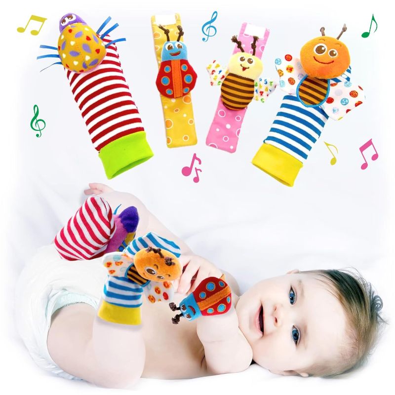 Photo 1 of BABY K Baby Rattle Socks for Girls & Boys (Set B) - Baby Toys 6-12 Months - Baby Wrist Rattles and Foot Rattles - Baby Toys for Newborns As Gift