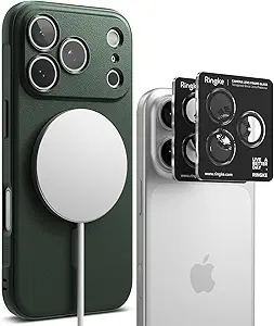 Photo 1 of Ringke Onyx Case Compatible with iPhone 17 Pro [Magnetic Dark Green] + Camera Lens Frame Glass Compatible with iPhone 17 Pro 