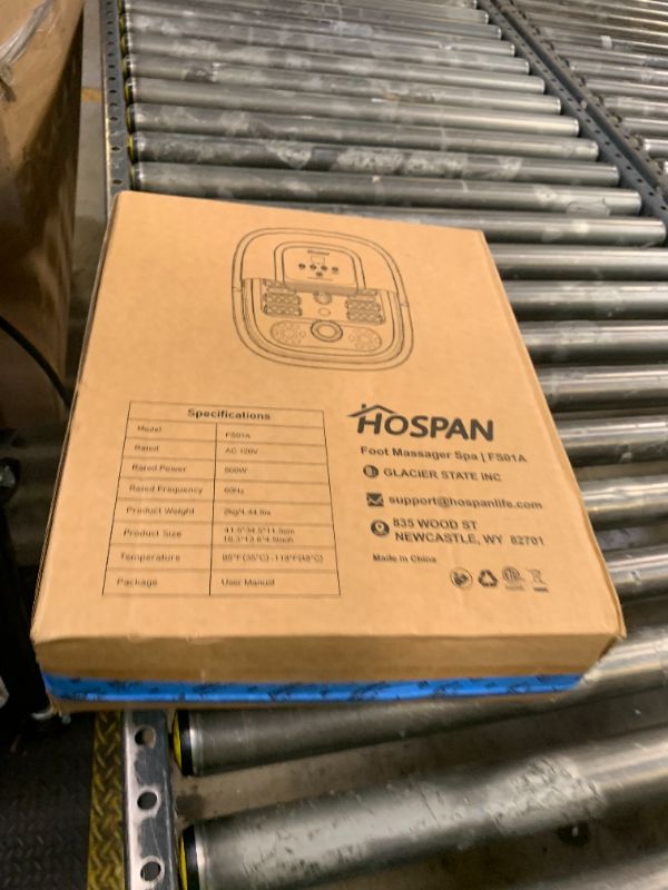 Photo 1 of HOSPAN Collapsible Foot Spa with Heat, Bubble, Red Light, and Temperature Control, Foot Bath Massager with 8 Shiatsu Massage Rollers, Pedicure Foot Spa for Relaxation and Stress Relief