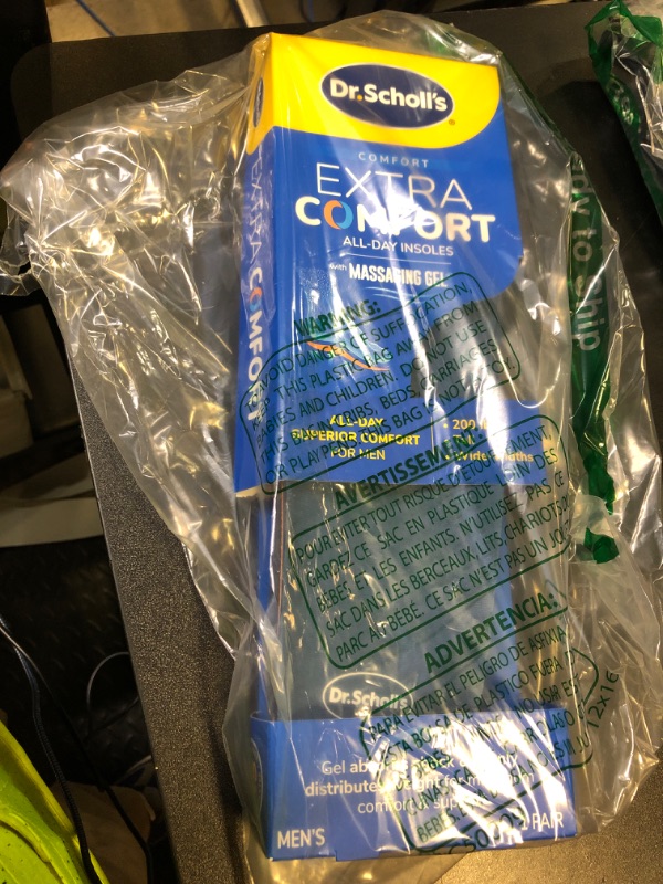Photo 1 of Dr. Scholl’s Extra Comfort Support Insoles Men, Size 8-14, 1 Pair: All-Day Comfort Shoe Inserts with Massaging Gel for Big & Tall Men, 200lbs+, Wide Feet - Arch Support Inserts for Men, Trim to Fit
