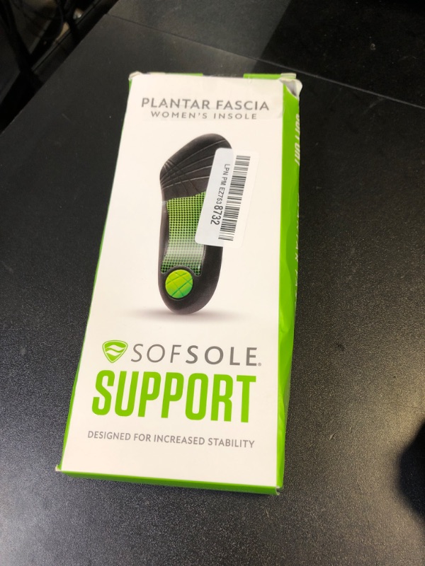 Photo 1 of Sof Sole womens Plantar Fascia Support 3/4 Length Insole, Black, 5-11 US