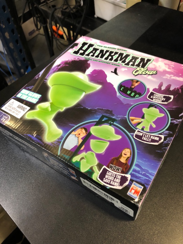 Photo 1 of Fotorama Hankman Glow, Magnetic Hangman Mystery Word Guessing Game for Kids & Families, Glow in The Dark Travel Game, Guess Who Before Hank Falls
