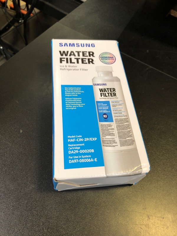 Photo 1 of SAMSUNG Genuine Filters for Refrigerator Water and Ice, Carbon Block Filtration for Clean, Clear Drinking Water, DA29-00020B-2P, 2 Pack