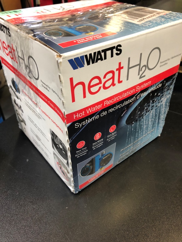 Photo 1 of Watts Heat H2O Hot Water Recirculation System w/Programmable Timer, Instant Hot Water, 3 Year Warranty, Pump, 2 Adapters, Sensor Valve, Mounting Screws, 2 Supply Lines, Easy DIY Install (0955805)