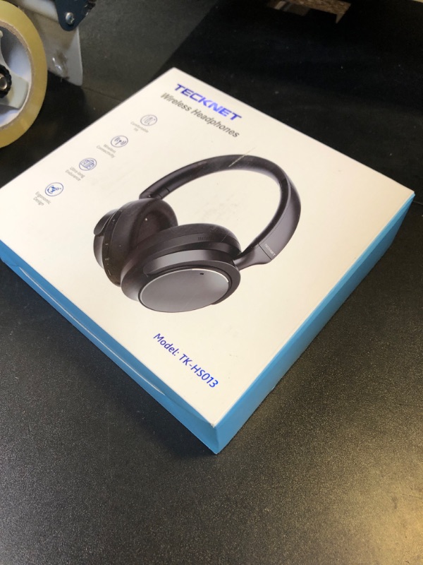 Photo 1 of TECKNET Noise Cancelling Headphones Wireless & Wired, 70H Playtime Bluetooth Headphones Wireless Over Ear Built-in Mic, 3.5mm Cable Dual Connection Foldable Headset Comfort for Home Office Travel