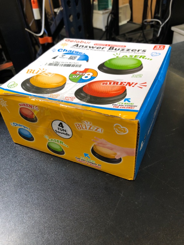 Photo 1 of Gelabur 8-Pack Buzzers for Trivia Games, Answer Buzzers for Classroom, Family Feud Jeopardy Buzzer, Game Buzzers with Lights and Sound for Classroom
