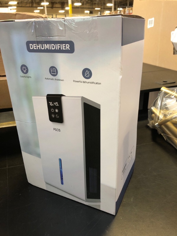 Photo 1 of Dehumidifier, Dehumidifiers for Home, 98 OZ Water Tank, (1000 sq.ft) Quiet Dehumidifier for Basement, Bedroom, Bathroom with Humidity Display, Auto Shut Off, Relaxing 7 Color Ambient Light(Gray)