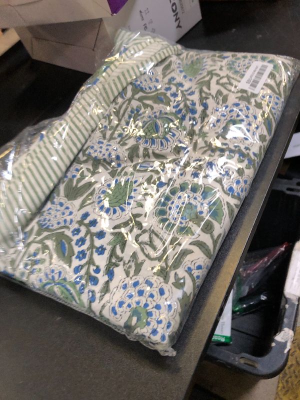 Photo 1 of ATOSII Jodhpur Blue 100% Cotton Fall Tablecloth, Handblock Floral Print Rectangle Linen for Kitchen Dining I Parties Wedding Outdoors Holidays I Spring Summer 72 X 120 Inches I 10 Seater Table