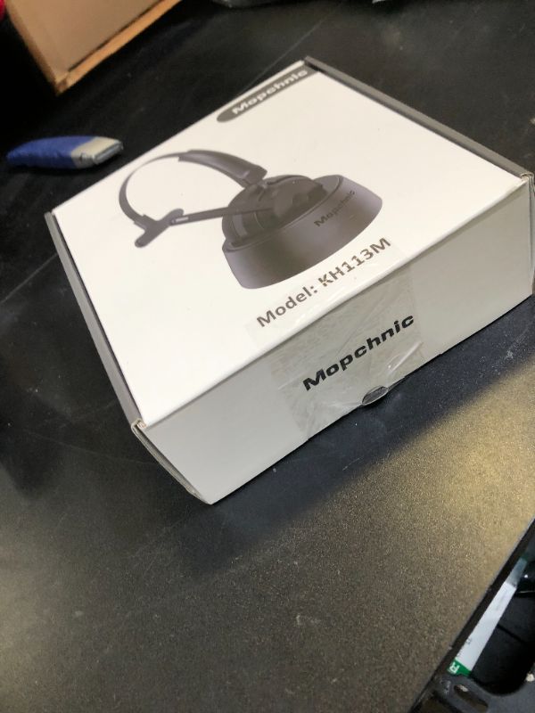 Photo 1 of Mopchnic Bluetooth Headset, Wireless Headphone with AI Noise-Canceling Microphone for Computer, On Ear Bluetooth Headset with USB Dongle for Office Call Center Skype Zoom Meeting Online Class (Black)