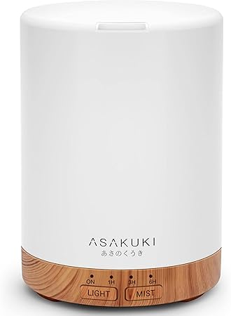 Photo 1 of ASAKUKI 300ML Essential Oil Diffuser, Quiet 5-in-1 Premium Humidifier, Home Fragrance Aroma Diffuser with 7 LED Color Changing Light and Auto-Off Switch -Light Brown
