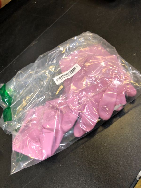 Photo 1 of LANON wahoo Skin-Friendly Cleaning Gloves, Dishwashing Kitchen Gloves with Cotton Flocked Liner, Reusable, Non-Slip, Mauve Mist, Medium