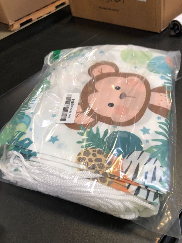 Photo 1 of Ferraycle 30 Pack Safari Drawstring Bags Animals Jungle Gift Party Favors Wildlife Goodie Treat Bags for Holiday Birthday Christmas Party Baby Shower, 9.8 x 11.8 Inch