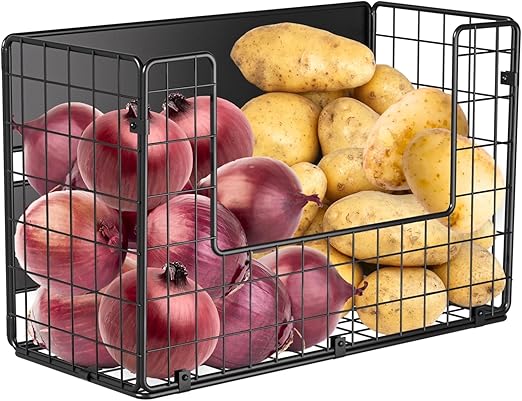 Photo 1 of Magnetic Shelf for Fridge, Fruit Potato & Onion Storage Bins, Pantry Organizers & Storage, Large Container Magnetic Basket for Refrigerator, Kitchen Counter, Cabinet, Magnetic Fridge Organizer
