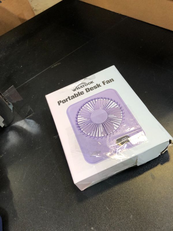 Photo 1 of WHATOOK Small Desk Fan Personal Fans: 2000mah 10 Hours Battery Office Quiet Mini Desktop Fan Portable Rechargeable Travel Essentials