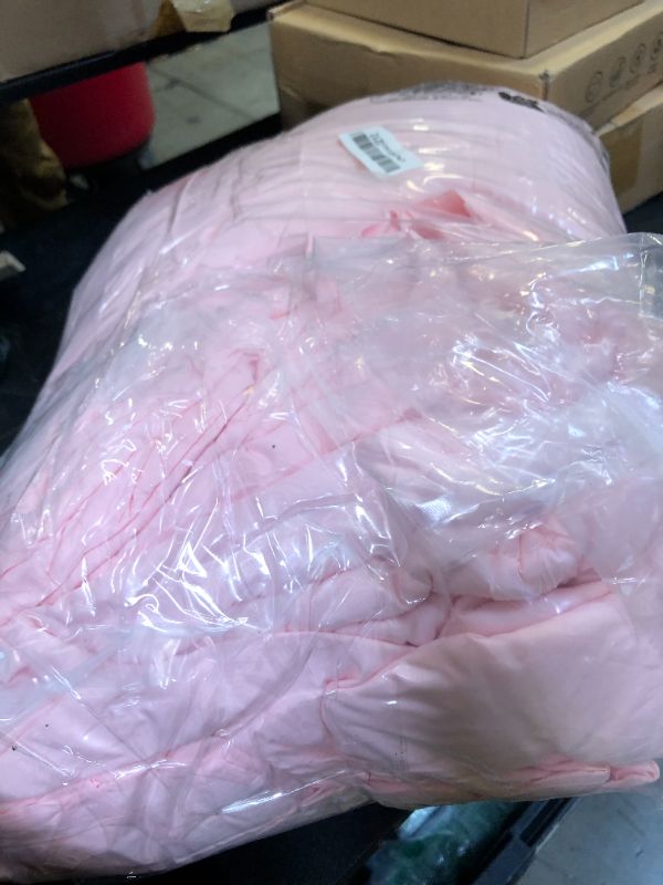 Photo 1 of Holawakaka Pink Waterfall Ruffle Comforter Set Queen Size Multi-Layers Ruffled Shabby Chic 3PCS Bedding Set for Girls Women