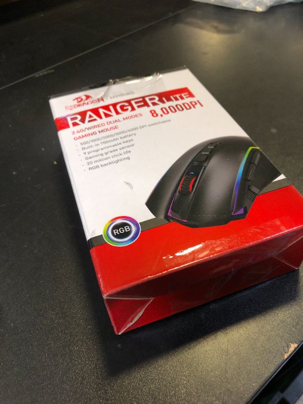 Photo 1 of Redragon Gaming Mouse, Wireless Mouse Gaming with 8000 DPI, PC Gaming Mice with Fire Button, RGB Backlit Programmable Ergonomic Mouse Gamer, Rechargeable, 70Hrs for Windows, Mac Gamer, Black