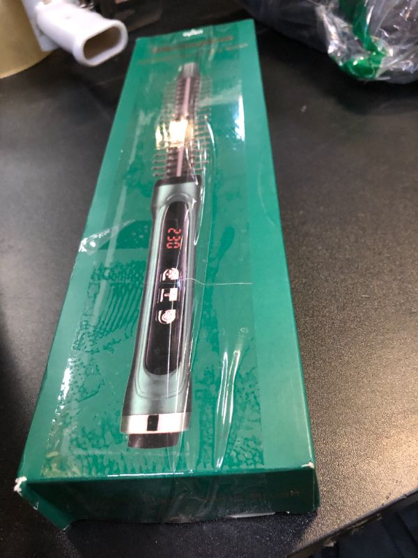 Photo 1 of BANGMENG Mini Thermal Round Brush, 1/2 Inch Barrel Volume Heat Styling Brush for Men and Women Short Thin Curly Straight Hair, Heated Curling Iron,12 Temperature Setting (1.1 Inch with Bristles)