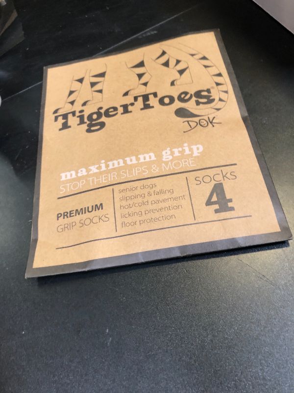 Photo 1 of DOK TigerToes Premium Non-Slip Dog Socks for Hardwood Floors - Extra-Thick Grip That Works Even When Twisted - Prevents Licking, Slipping, and Great for Dog Paw Protection (Sassy Pink, Medium)